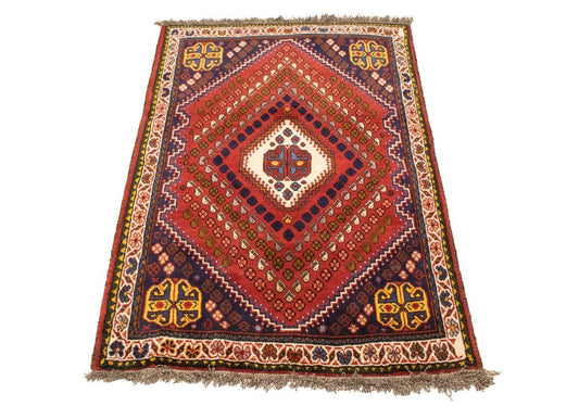 Rusty Red Tribal 3'3X4'8 Shiraz Persian Rug