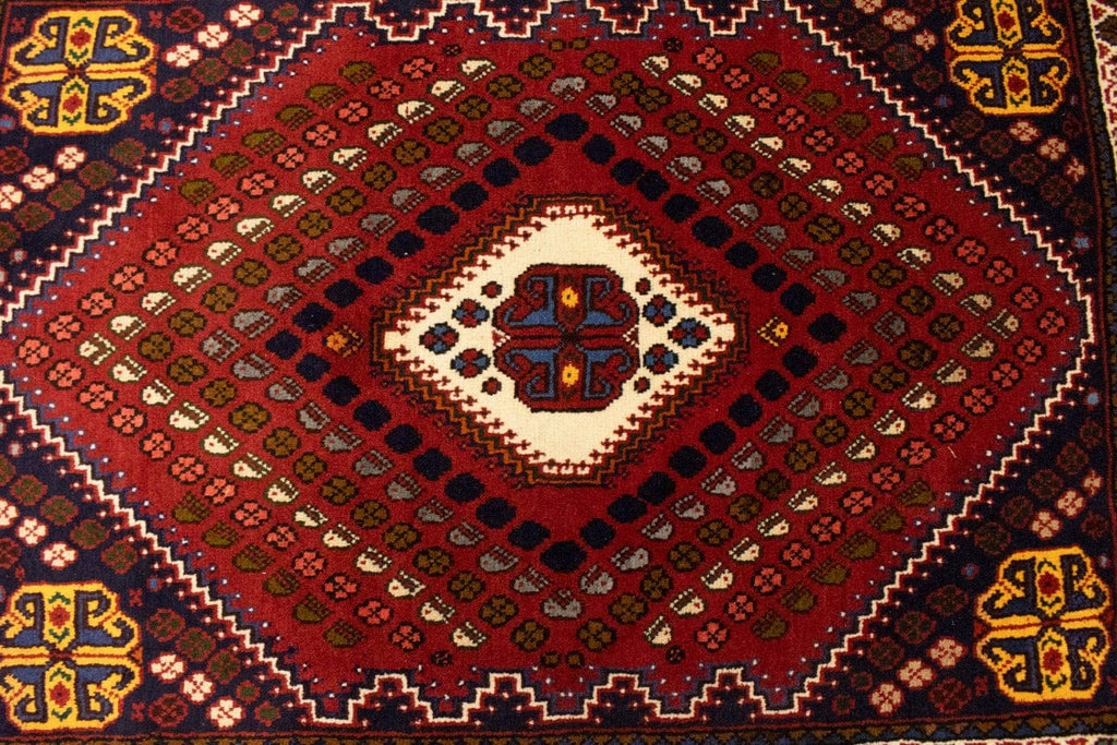 Rusty Red Tribal 3'3X4'8 Shiraz Persian Rug