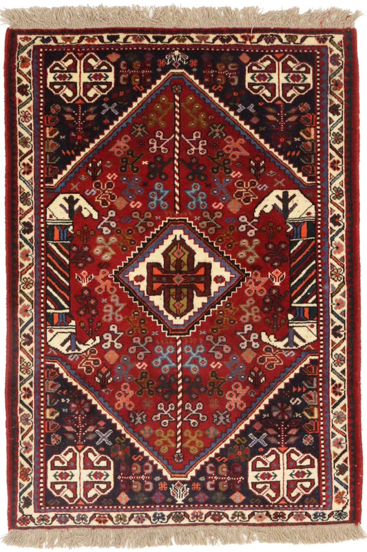 Red Tribal 3'5X5 Shiraz Persian Rug