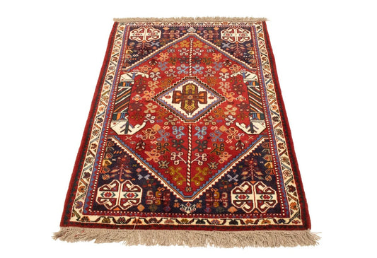 Red Tribal 3'5X5 Shiraz Persian Rug