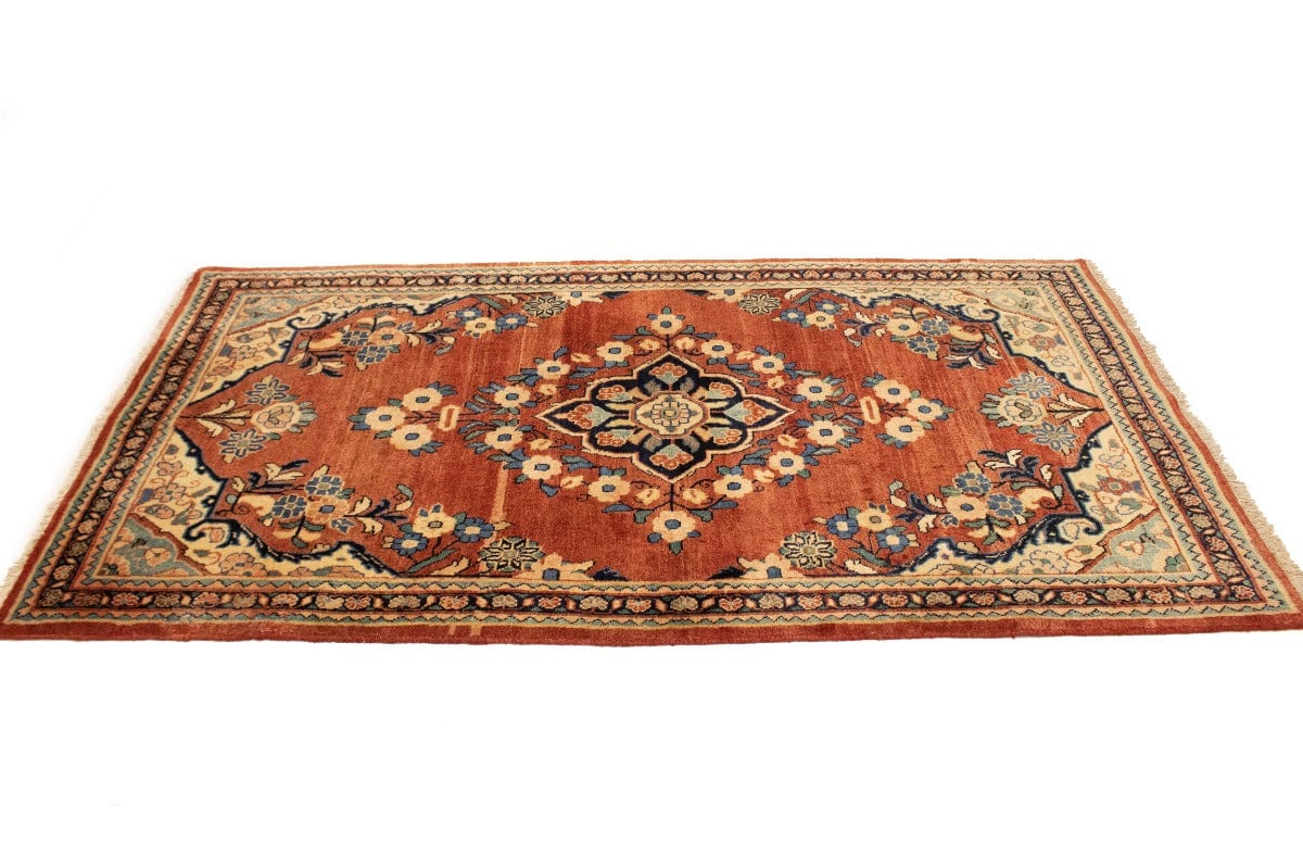Semi Antique Traditional Red 4X7'6 Mahal Persian Rug
