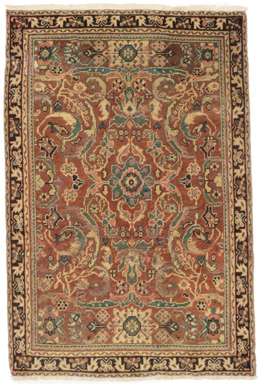Semi Antique Traditional Rust 4'4X6'6 Mahal Persian Rug