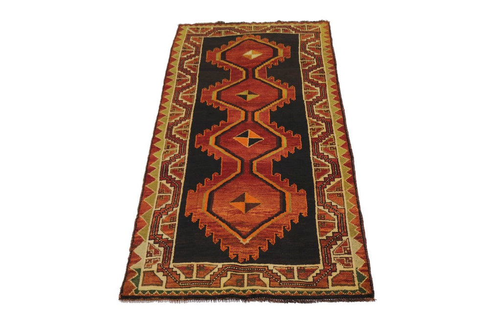 Vintage Red Tribal 4X9 Shiraz Persian Runner Rug