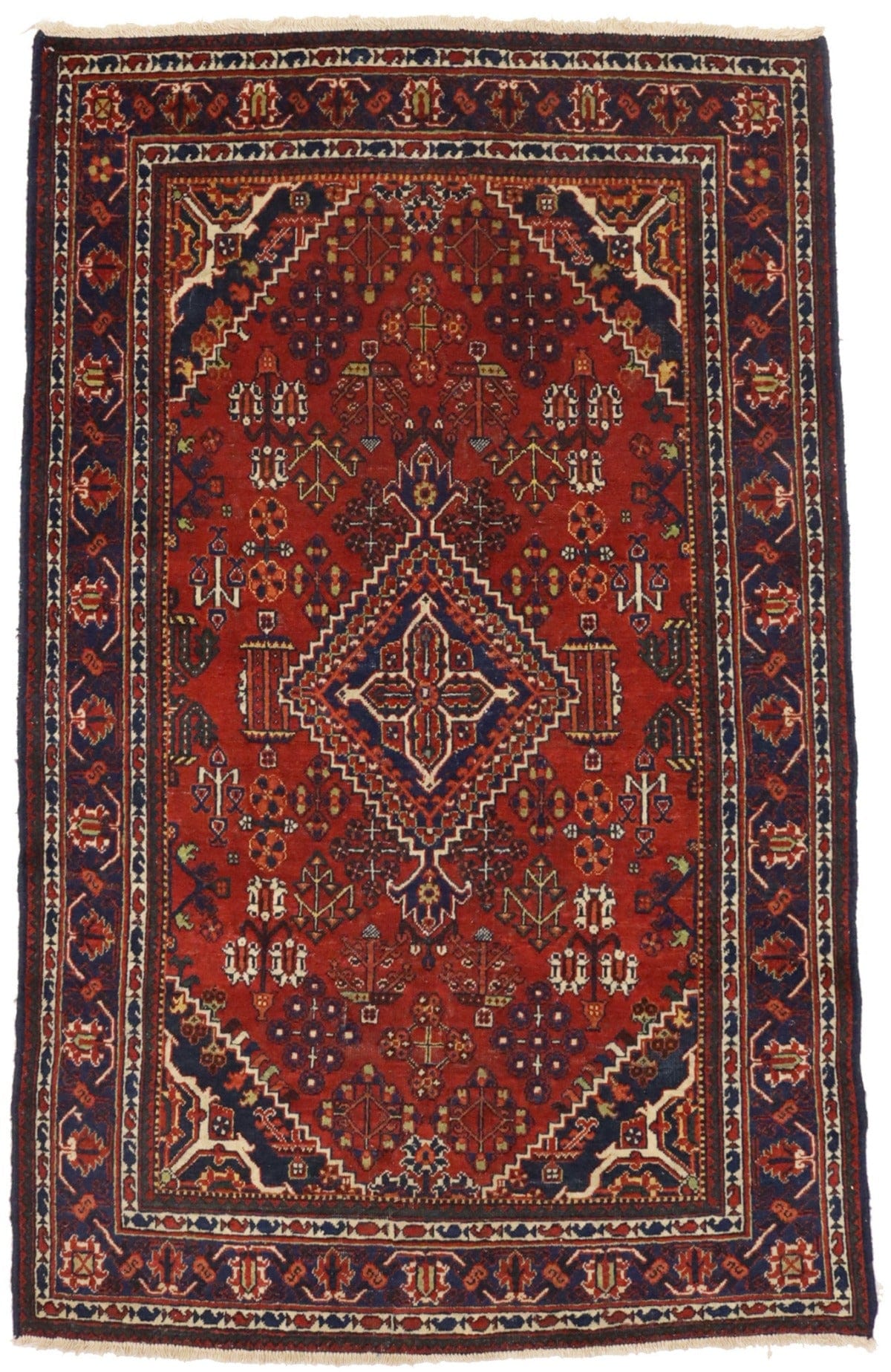 Semi Antique Red Tribal 4X7 Joshaghan Persian Rug