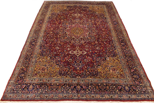 Antique Red Traditional 11X16 Mashad Persian Rug