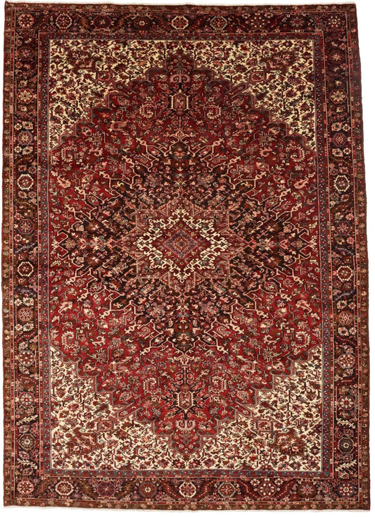 Antique Red Geometric 11X15 Heriz Persian Rug