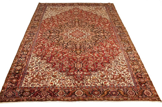 Antique Red Geometric 11X15 Heriz Persian Rug