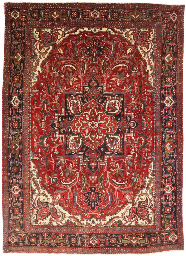 Semi Antique Red Floral 11X15 Goravan Heriz Persian Rug