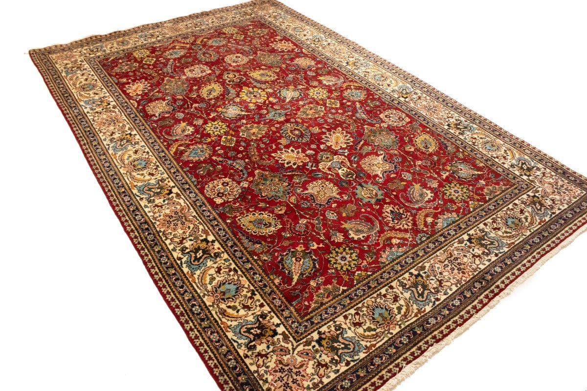 Semi Antique Red Traditional 10X15 Tabriz Persian Rug
