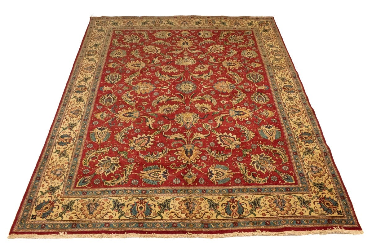 Semi Antique Red Traditional 10X13 Tabriz Persian Rug