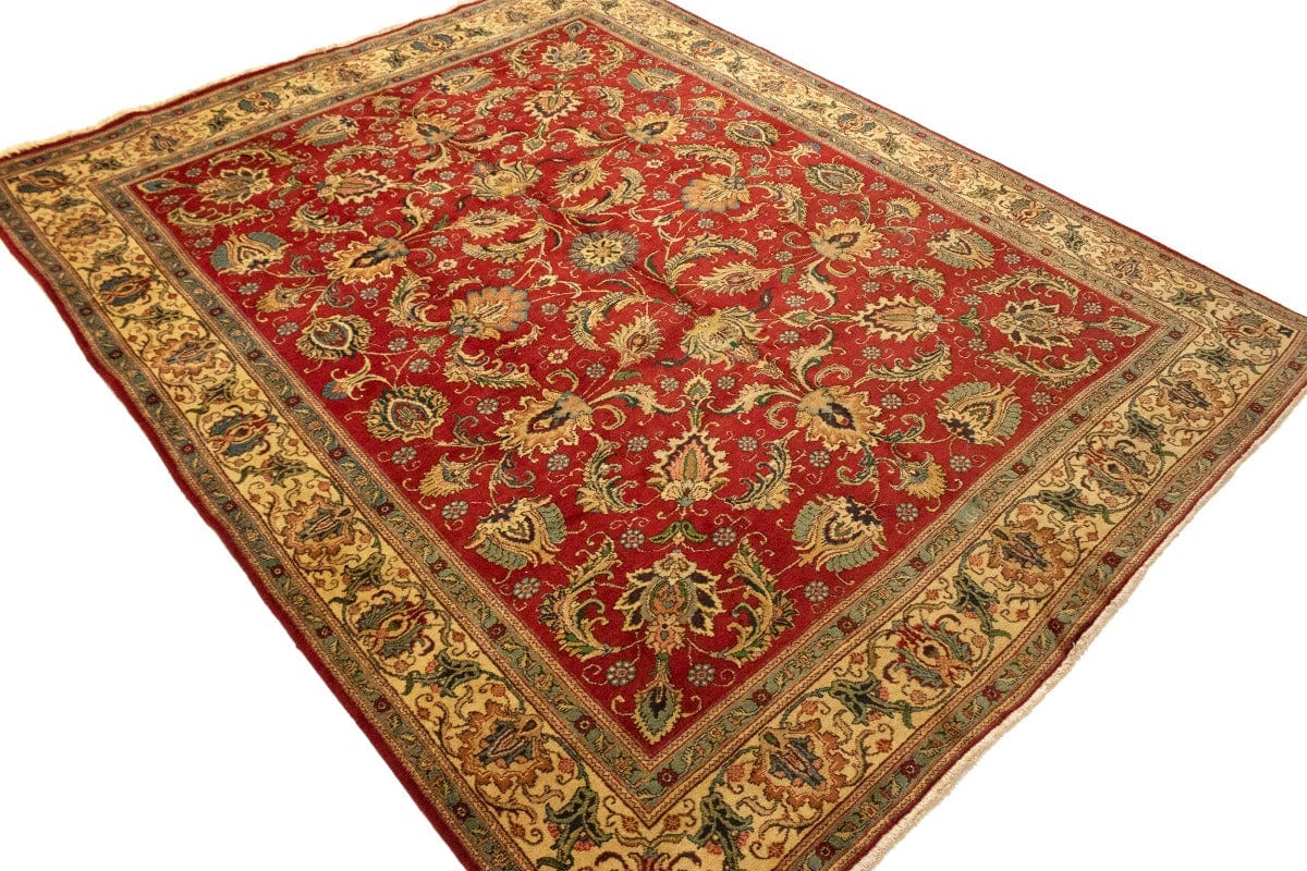 Semi Antique Red Traditional 10X13 Tabriz Persian Rug