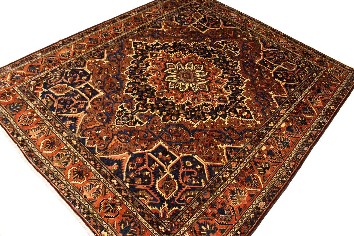 Vintage Rusty Brown Floral 12X14 Bakhtiari Persian Rug