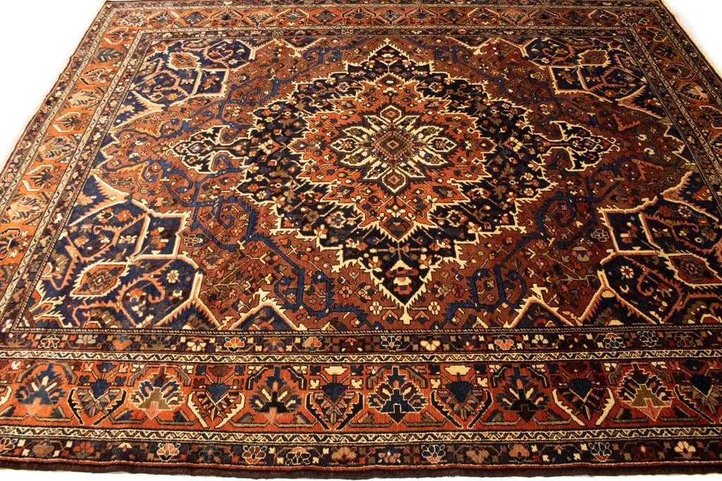 Vintage Rusty Brown Floral 12X14 Bakhtiari Persian Rug