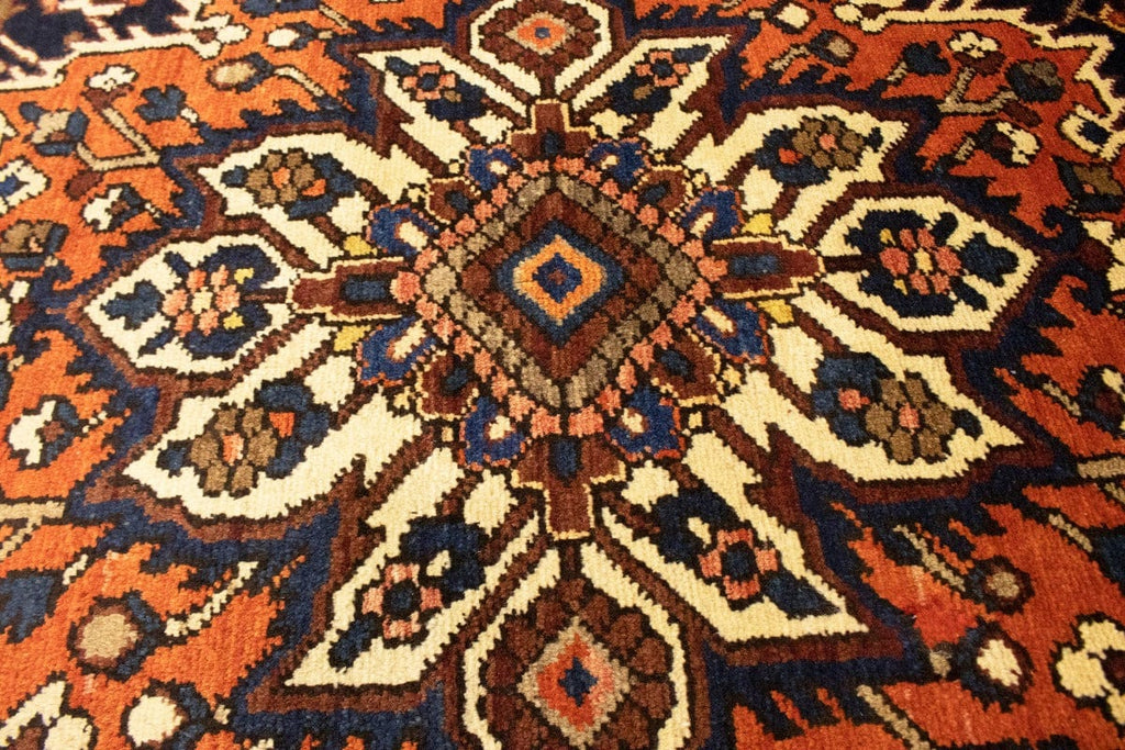 Vintage Rusty Brown Floral 12X14 Bakhtiari Persian Rug