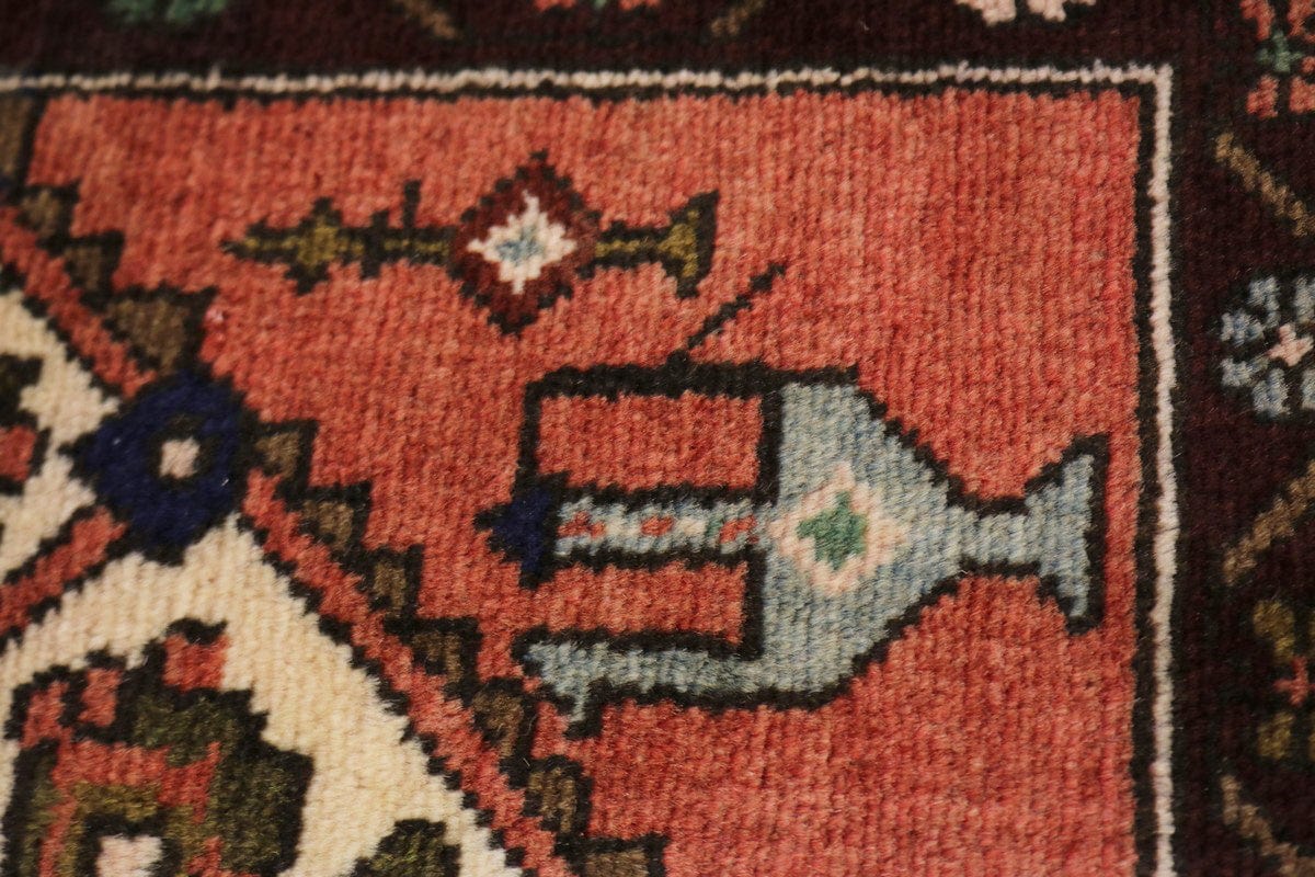 Semi Antique Beige Tribal 3X10 Hamedan Persian Runner Rug