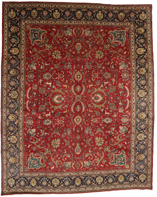 Semi Antique Red Traditional 11'5X14 Tabriz Persian Rug