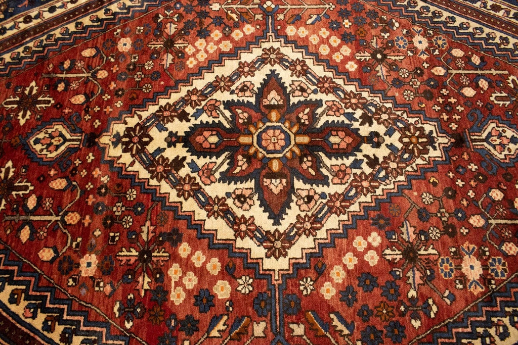 Semi Antique Rusty Red Floral 11X13 Bakhtiari Persian Rug