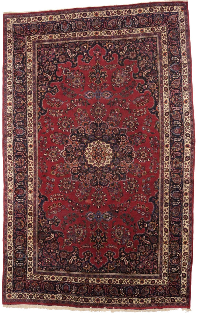 Antique Red Traditional 10'5X16'7 Mashad Persian Rug