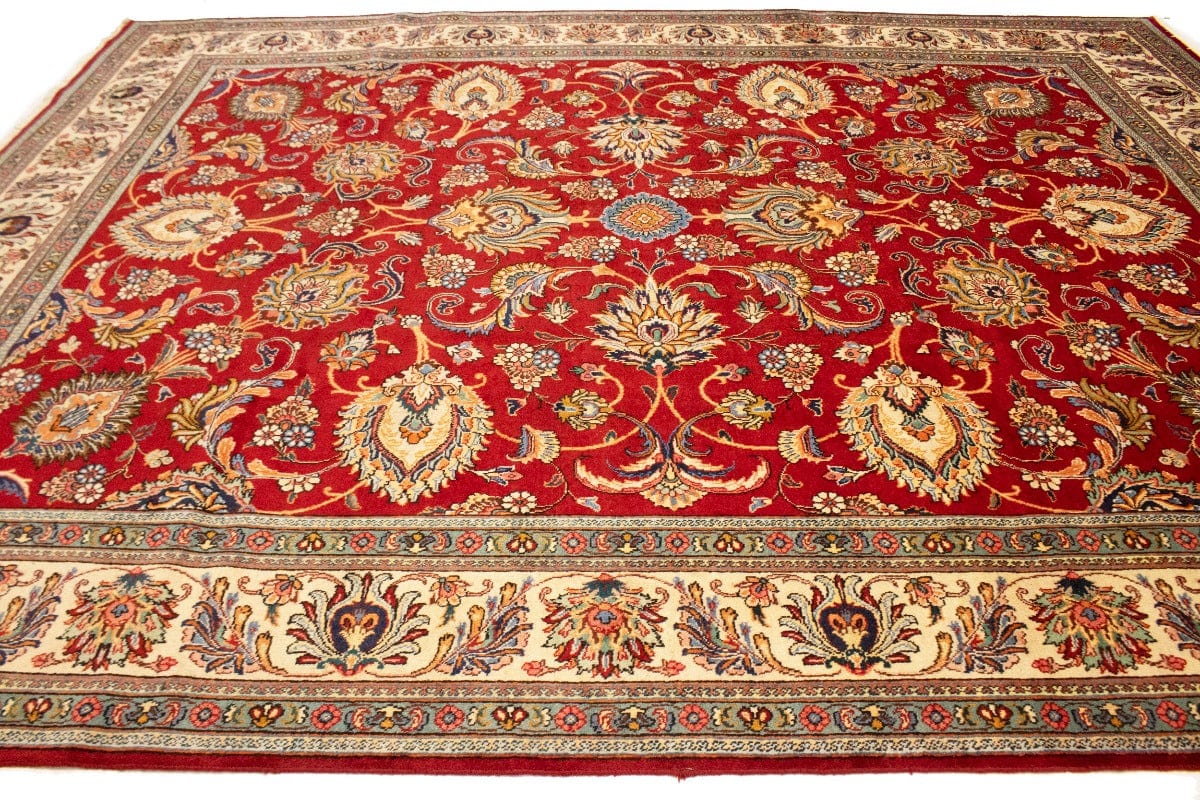 Semi Antique Red Traditional 12X15 Tabriz Persian Rug