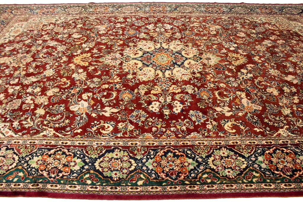 Semi Antique Maroon Red Traditional 10'5X17 Mahal Persian Rug