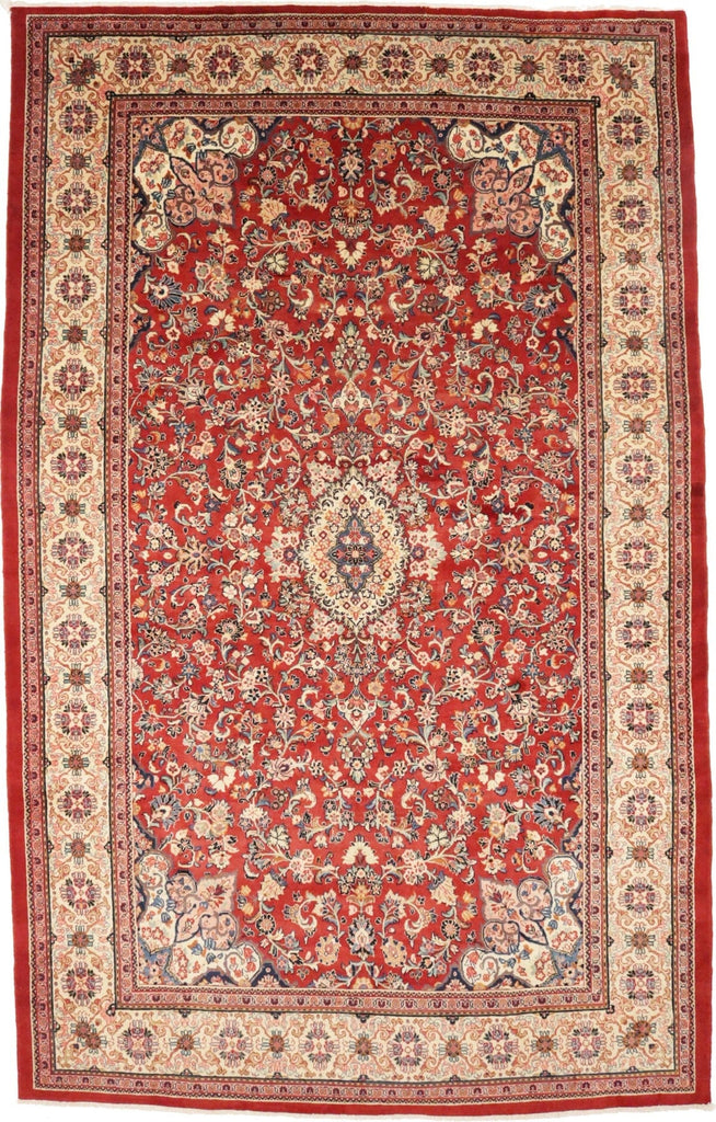 Semi Antique Red Floral 10X16 Mahal Persian Rug
