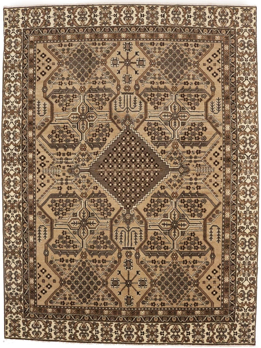 Semi Antique Tribal Khaki 9X12 Ferdos Persian Rug