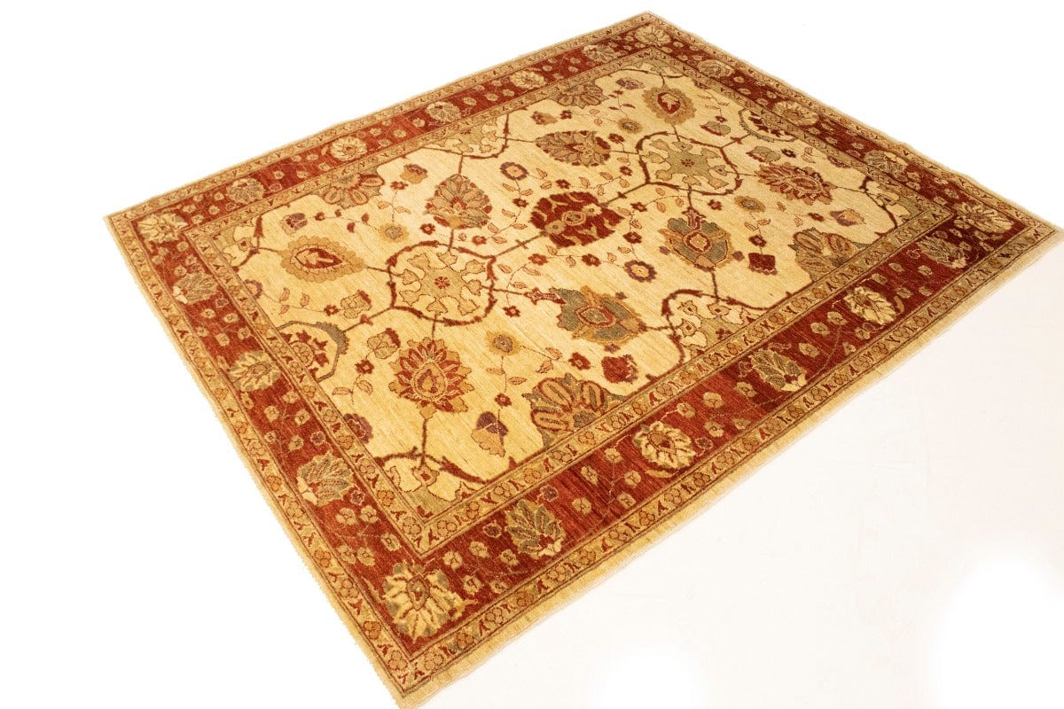 Cream Floral 5X6 Peshawar Pakistan Oriental Rug