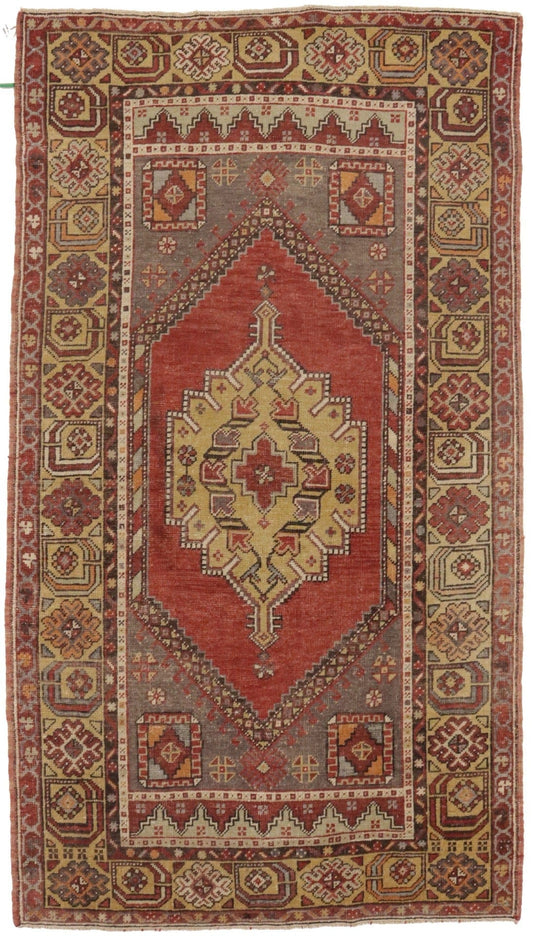 Rusty Red Geometric 3X4 Kazak Pakistan Rug