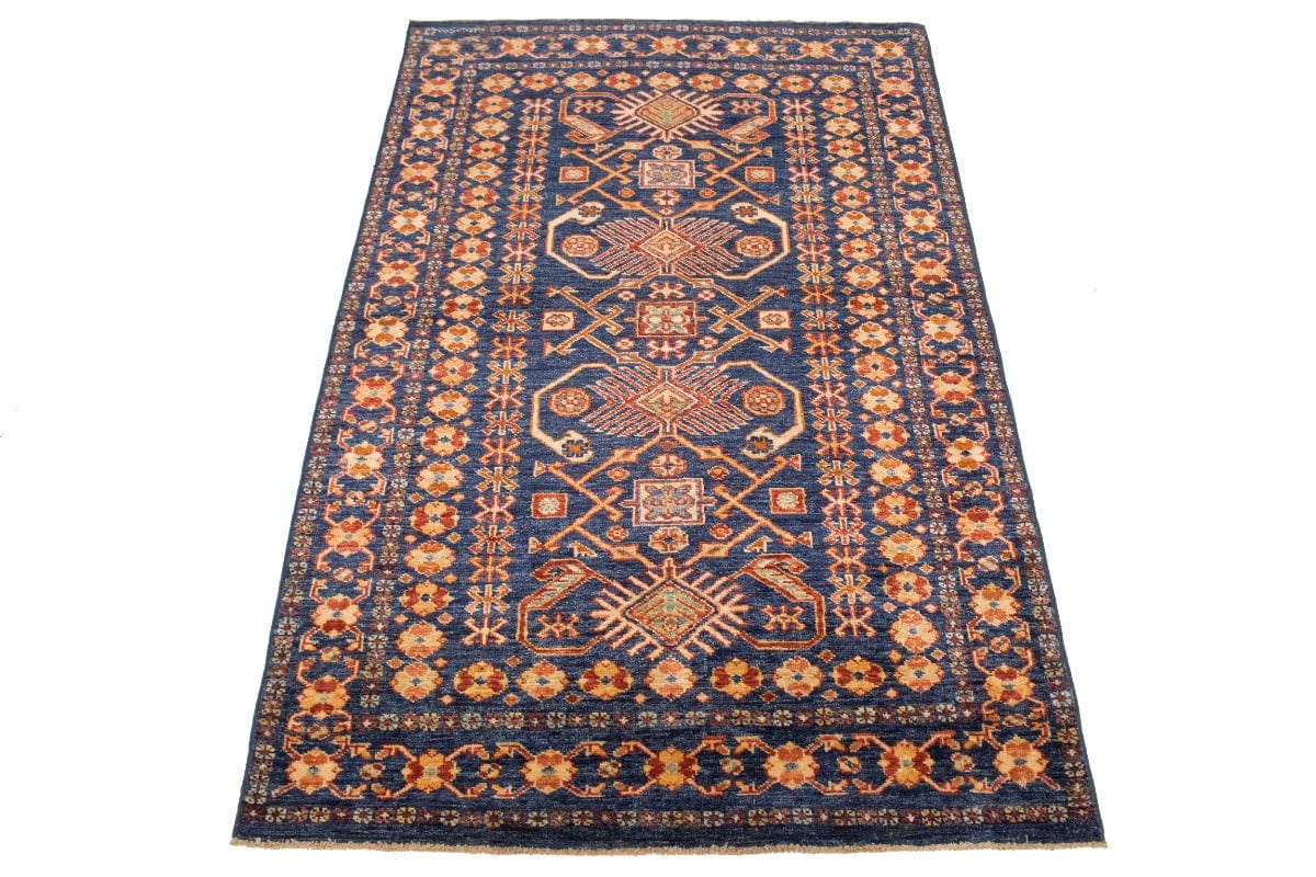 Hale Navy Geometric Tribal 3X5 Kazak Pakistan Rug