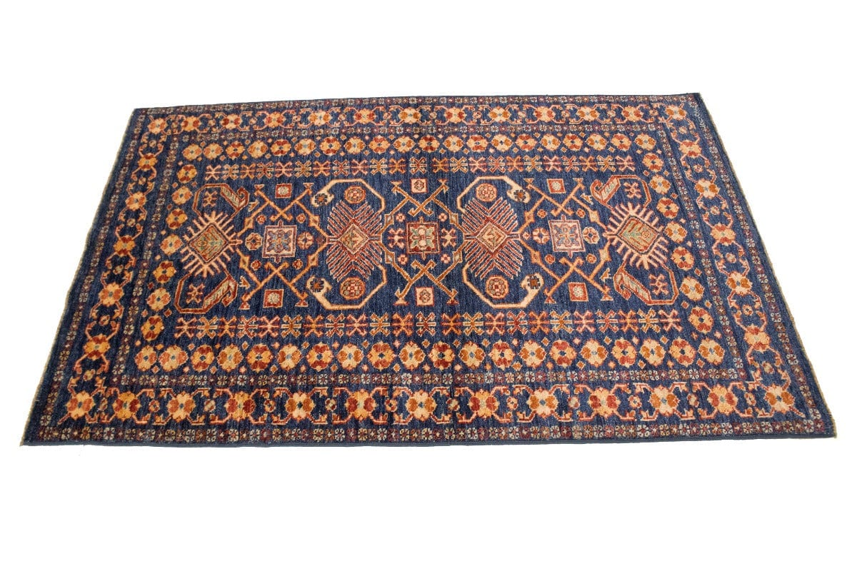 Hale Navy Geometric Tribal 3X5 Kazak Pakistan Rug