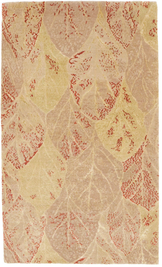 Beige Tan Rust Abstract 3X5 Modern Oriental Rug