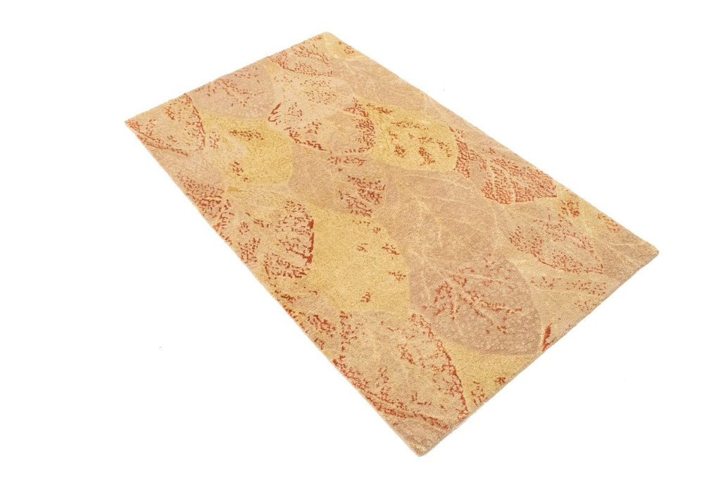 Beige Tan Rust Abstract 3X5 Modern Oriental Rug