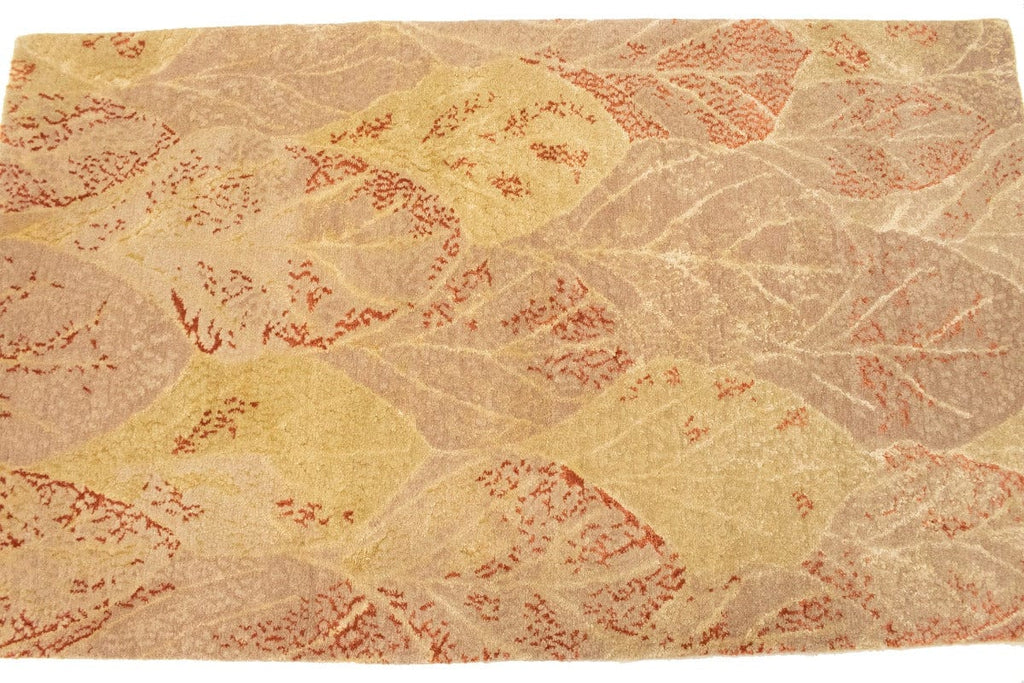 Beige Tan Rust Abstract 3X5 Modern Oriental Rug