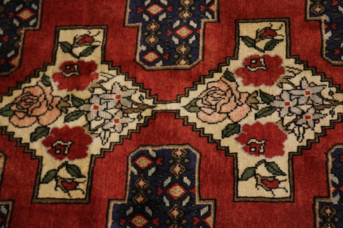 Vintage Scarlet Red Floral 3X13 Bidjar Persian Runner Rug