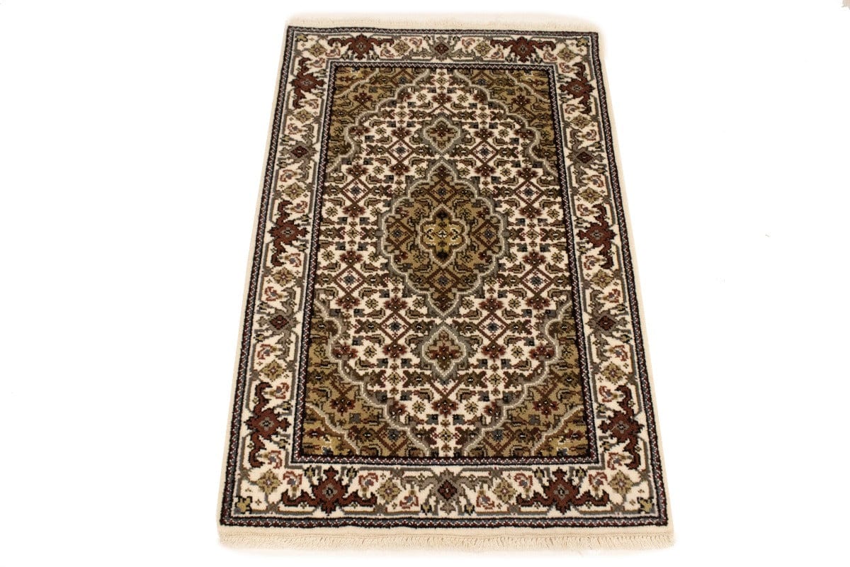 Cream Floral Geometric 2X3 Tabriz Fish Mahi Oriental Rug