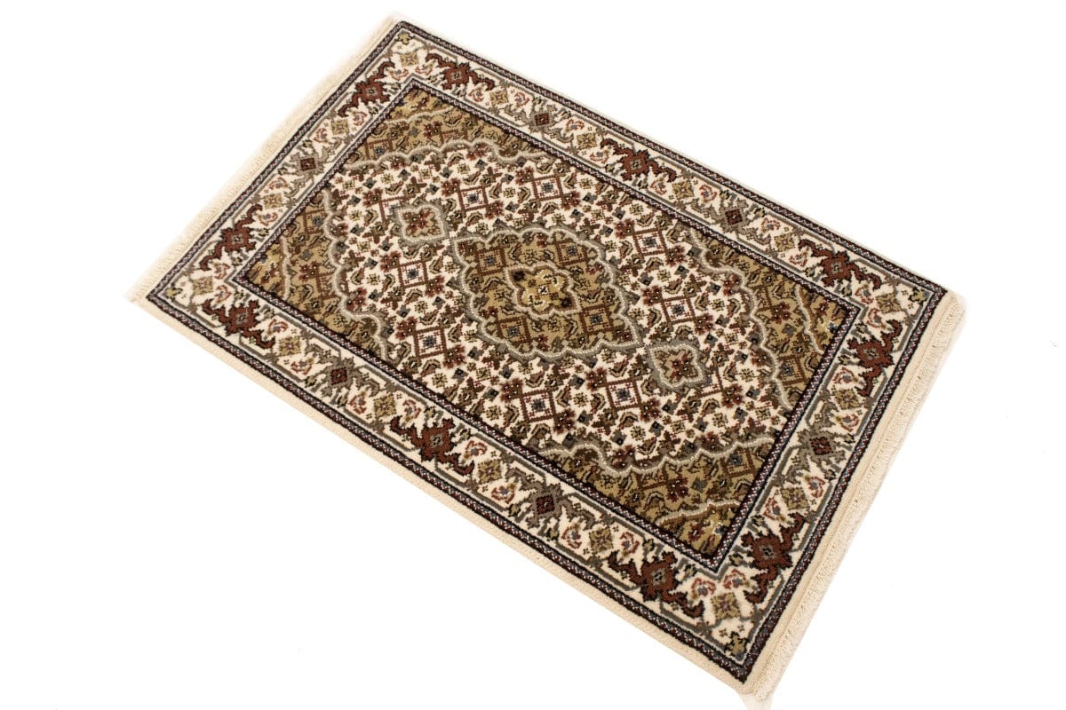 Cream Floral Geometric 2X3 Tabriz Fish Mahi Oriental Rug