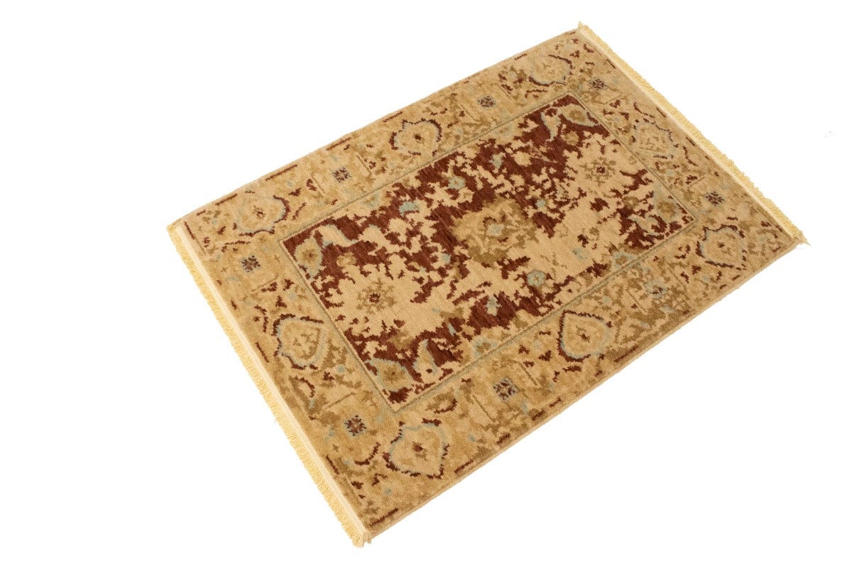 Beige Floral Peshawar 2X3 Pakistan Oriental Rug