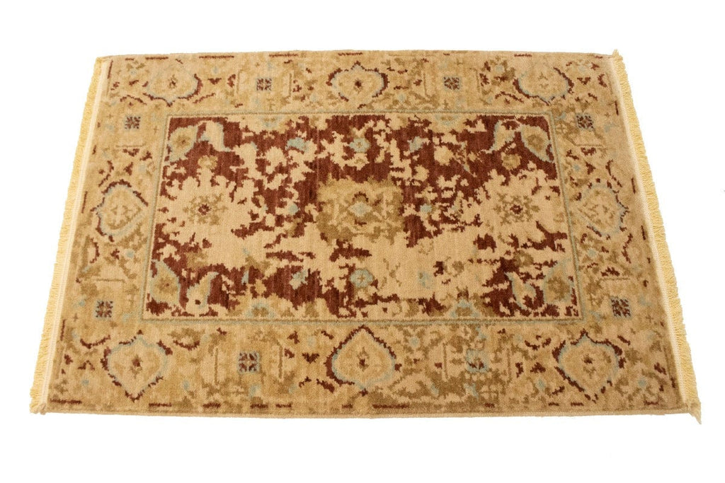 Beige Floral Peshawar 2X3 Pakistan Oriental Rug