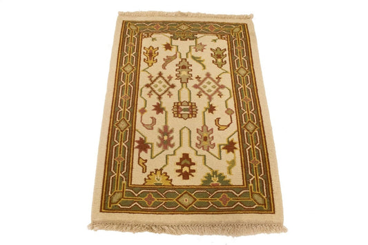 Cream Floral 2X3 Sumak Oriental Rug