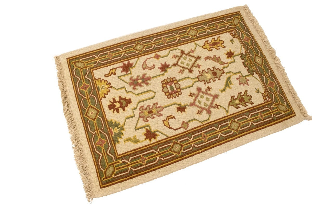 Cream Floral 2X3 Sumak Oriental Rug