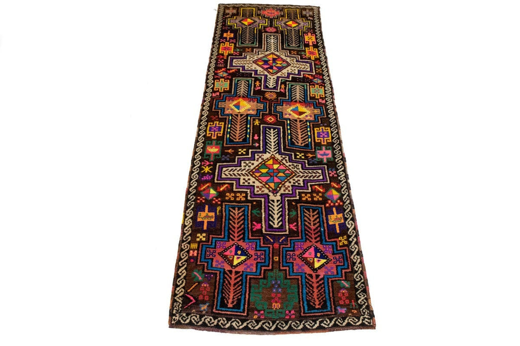 Brown Tribal Anatolian 3X10 Turkish Oriental Runner Rug