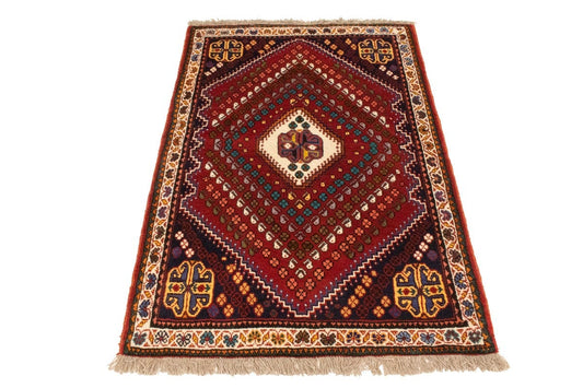 Red Tribal 3'4X4'8 Shiraz Persian Rug