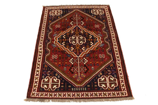 Rusty Red Tribal 3'5X5 Shiraz Persian Rug