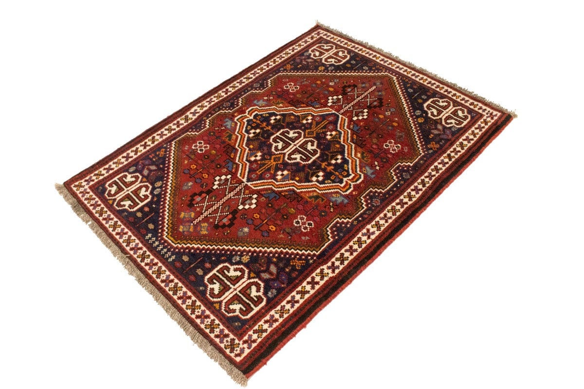 Rusty Red Tribal 3'5X5 Shiraz Persian Rug