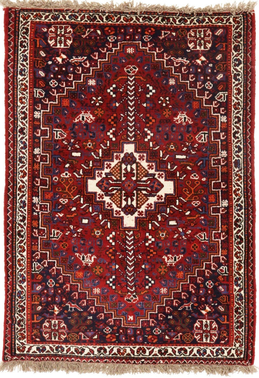 Red Tribal 3X5 Shiraz Persian Rug