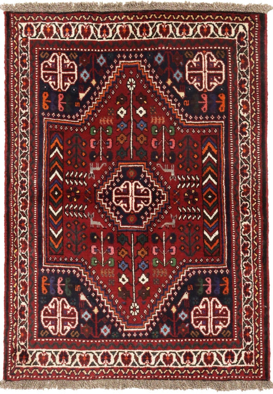 Red Tribal 3X5 Shiraz Persian Rug