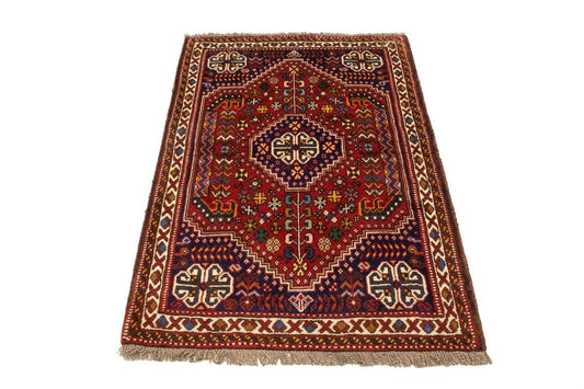 Red Tribal 3'5X5 Shiraz Persian Rug