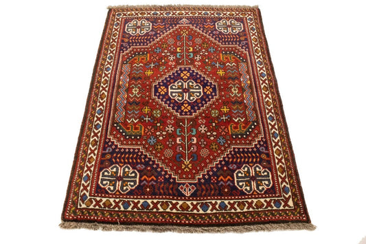 Red Tribal 3'5X5 Shiraz Persian Rug