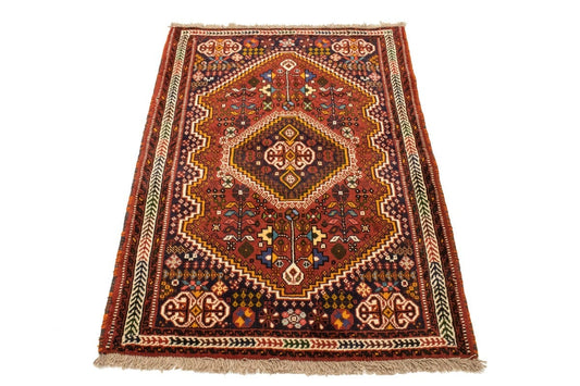 Red Tribal 3'5X5 Shiraz Persian Rug