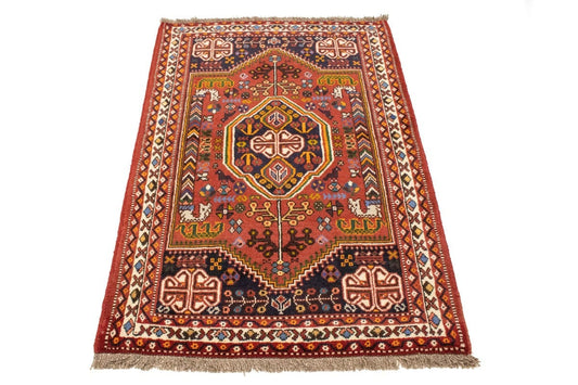 Rusty Red Tribal 3'5X5 Shiraz Persian Rug